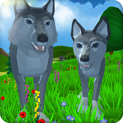 down Wolf Simulator Wild Animals 3D(One Hit Kill)